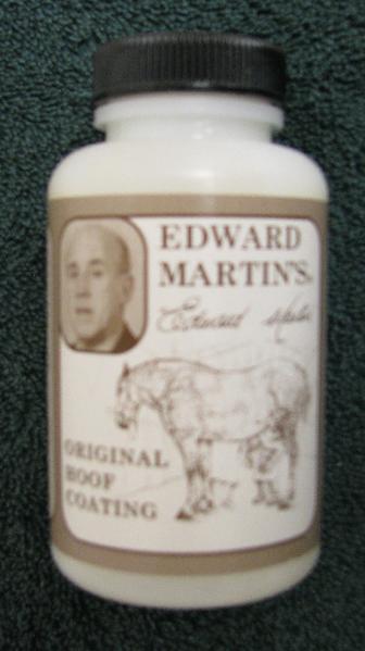 Edward Martin Hoof Coating Clear - This unique, long lasting formula is easy to apply and environmentall friendly for both horse and applicator.