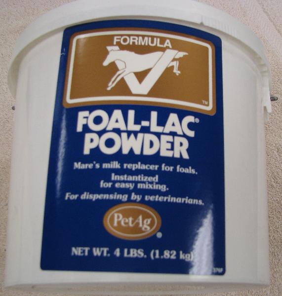Foal-Lac Powder 4 lb. - A nutritionally complete powder that is reconstituted with water for feeding orphaned or early weaned foals. Formulated specifically for foals; simulates the nutritional composition of mare's milk. 