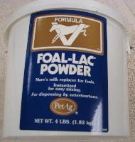 Foal-Lac Powder 4 lb. - A nutritionally complete powder that is reconstituted with water for feeding orphaned or early weaned foals. Formulated specifically for foals; simulates the nutritional composition of mare's milk. 