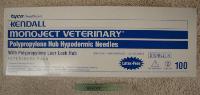 Disposable Needle 18 ga X 1 1/2 inch - MONOJECT Hypodermic Needles Aluminum Hub / Short Bevel 16ga x 1 1/2". Good for IM injections of thicker products for horses such as penicillin.