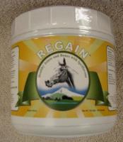 Regain-It  - Apple flavored nutritional suppliment for bones and joints. Contains 120 scoops per jar. Feed 2 scoops daily for initial 4 to 6 weeks then 1 to 2 scoops daily depending on your horse's needs.
