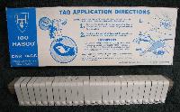 Hasco Ear Tags White Numbered Box 100 - Hasco style 49 metal ear tags. Apply with style 49/56 applicator or 7S applicator. Tags are numbered but no choice of numbers for in-stock tags. Special orders will be accepted via phone or email.