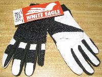 White Eagle goatskin mechanics - White goatskin palm with black back and trim.