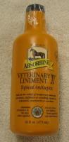 Absorbine Liniment 16 oz - Topical Analgesic and Antiseptic for use on sore joints and muscles.  Also stimulates circulation to speed healing.